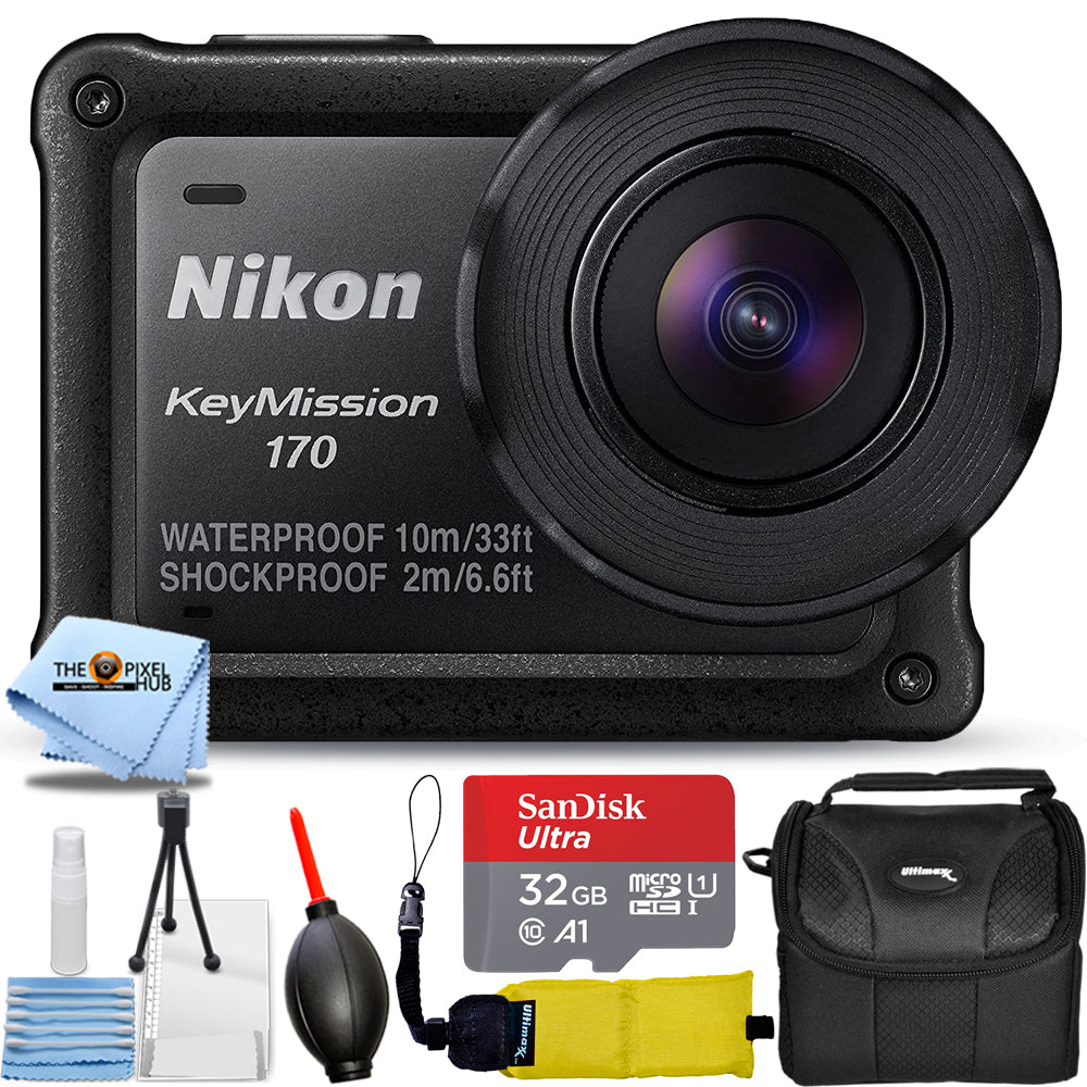 Nikon KeyMission 170 4K Action-Kamera 26514 + 32 GB + Gadget-Tasche im Paket