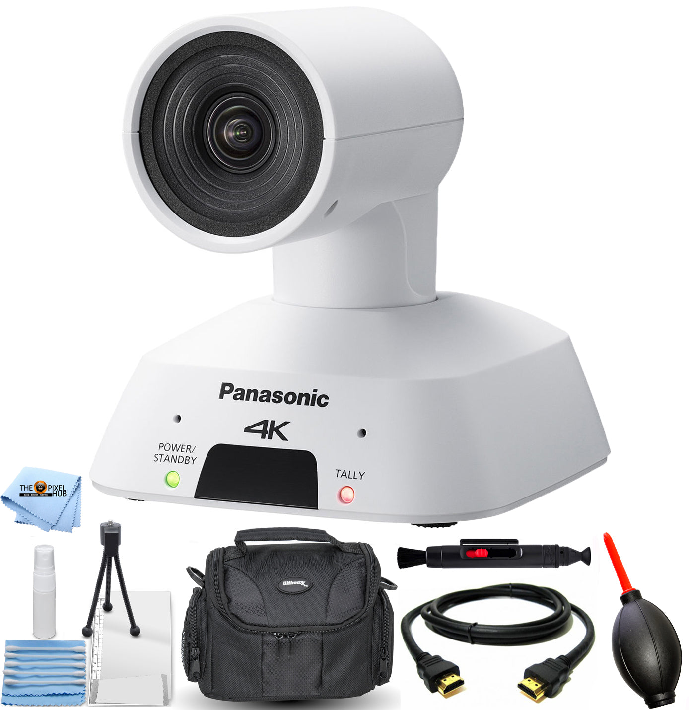 Panasonic AW-UE4WG Kompakte 4K PTZ-Kamera mit IP-Streaming (weiß) – Bundle