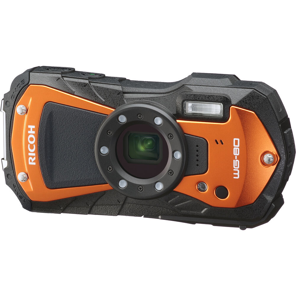 Ricoh WG-80 Digitalkamera (Orange) 03128 - 8-teiliges Zubehörpaket