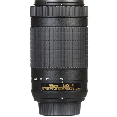 Nikon AF-P DX NIKKOR 70–300 mm 1:4,5–6,3G ED VR-Objektiv, weiße Box – Filterpaket