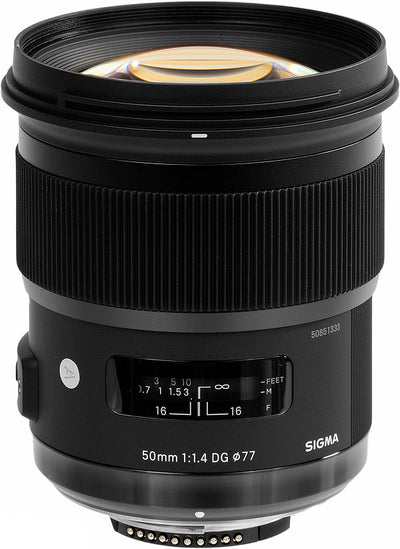 Sigma 50mm f/1.4 DG HSM Art Lens for Nikon F 311306 + 3 Lenses Bundle