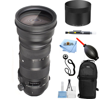 Sigma 150-600mm f/5-6.3 DG OS HSM Sportobjektiv für Nikon F (Schwarz) Starterpaket