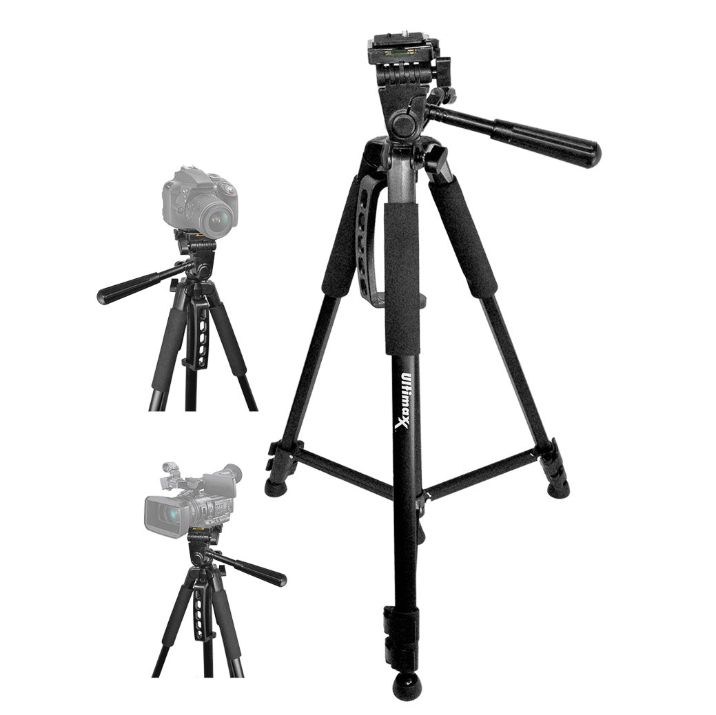 60" Inch Full Size Heavy Duty Universal Camera Video Tripod (Black)