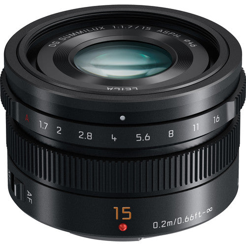 Panasonic Leica DG Summilux 15mm f/1.7 ASPH. Lens (Black) - Essential UV Bundle