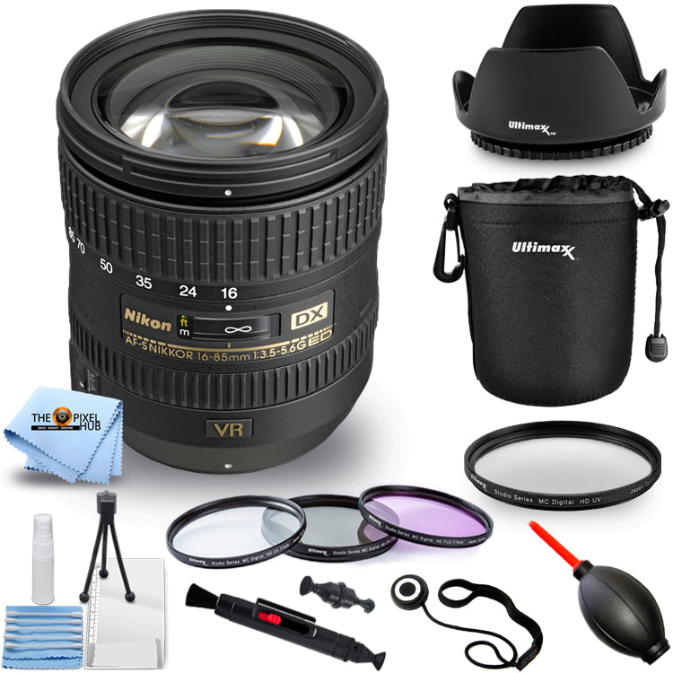 Nikon AF-S DX NIKKOR 16-85mm f/3.5-5.6G ED VR Lens 2178 - Filter Kit Bundle