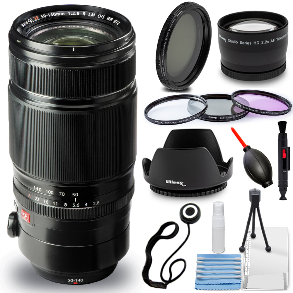 Fujifilm XF 50–140 mm f/2,8 R LM OIS WR-Objektiv 16443060 – 10-teiliges Zubehörpaket