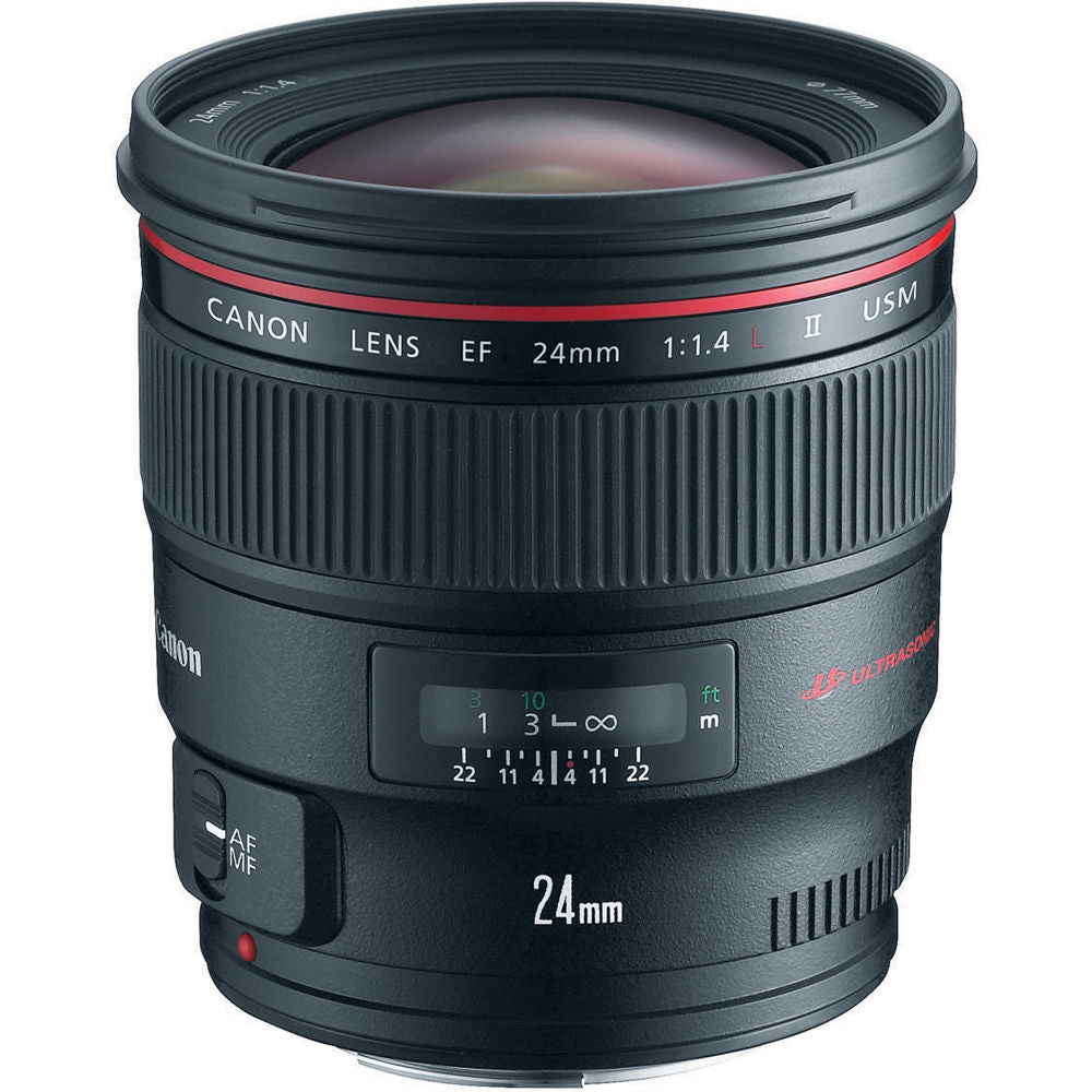 Canon EF 24mm f/1.4L II USM Autofokus-Objektiv 2750B002 - 7-teiliges Zubehörpaket