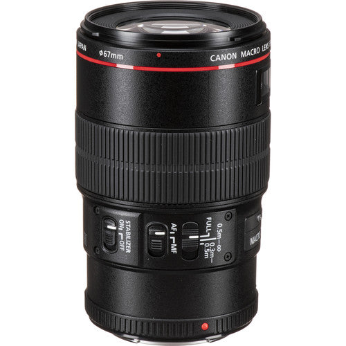 Canon EF 100mm f/2.8L Macro IS USM Objektiv + Filter-Kit + Objektivtasche im Paket