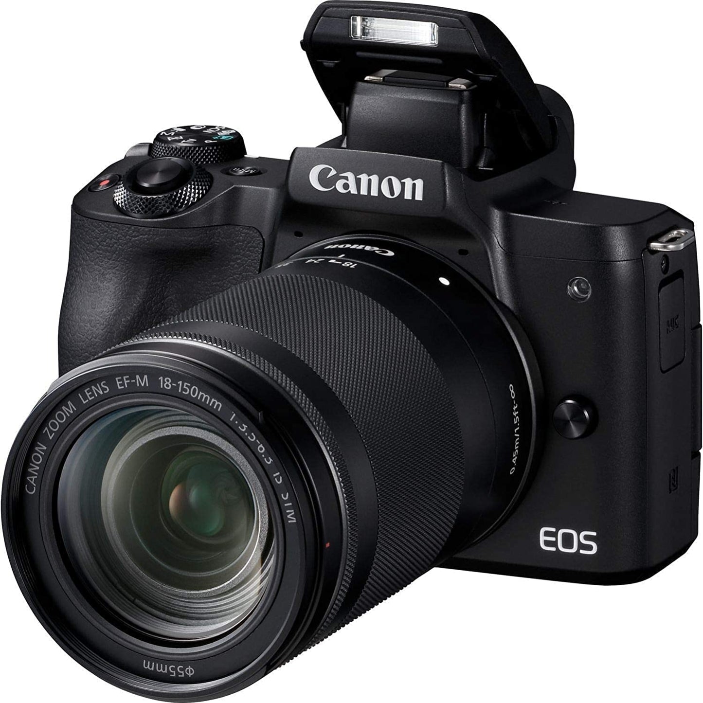 Canon EOS M50 Mark II spiegellose Kamera mit 18-150 mm IS STM (Schwarz) 7-teiliges Paket