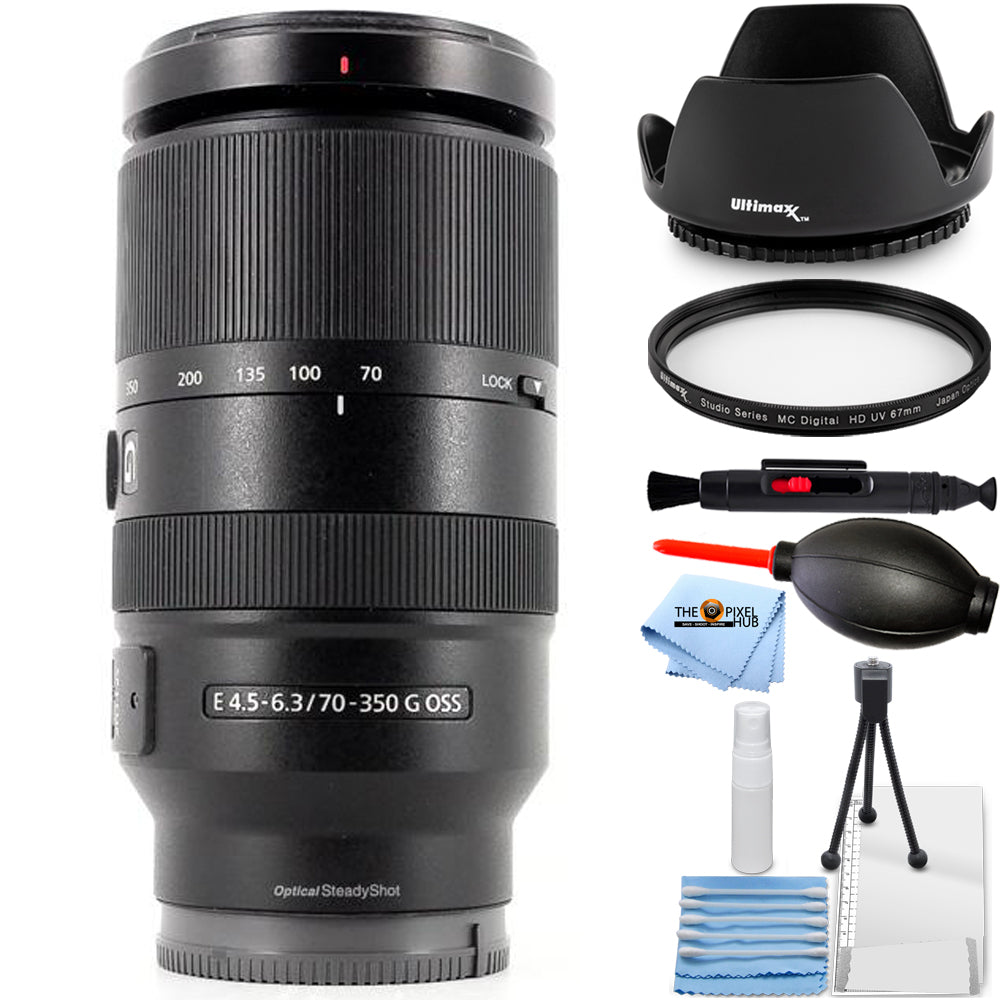 Sony E 70–350 mm f/4,5–6,3 G OSS-Objektiv SEL70350G – Essential-Zubehörpaket