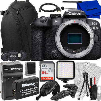 Canon EOS R10 Mirrorless Camera with- 14PC Accessory Bundle