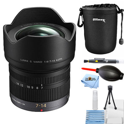 Panasonic Lumix G Vario 7–14 mm f/4 ASPH-Objektiv H-F007014 – Objektivtasche-Paket