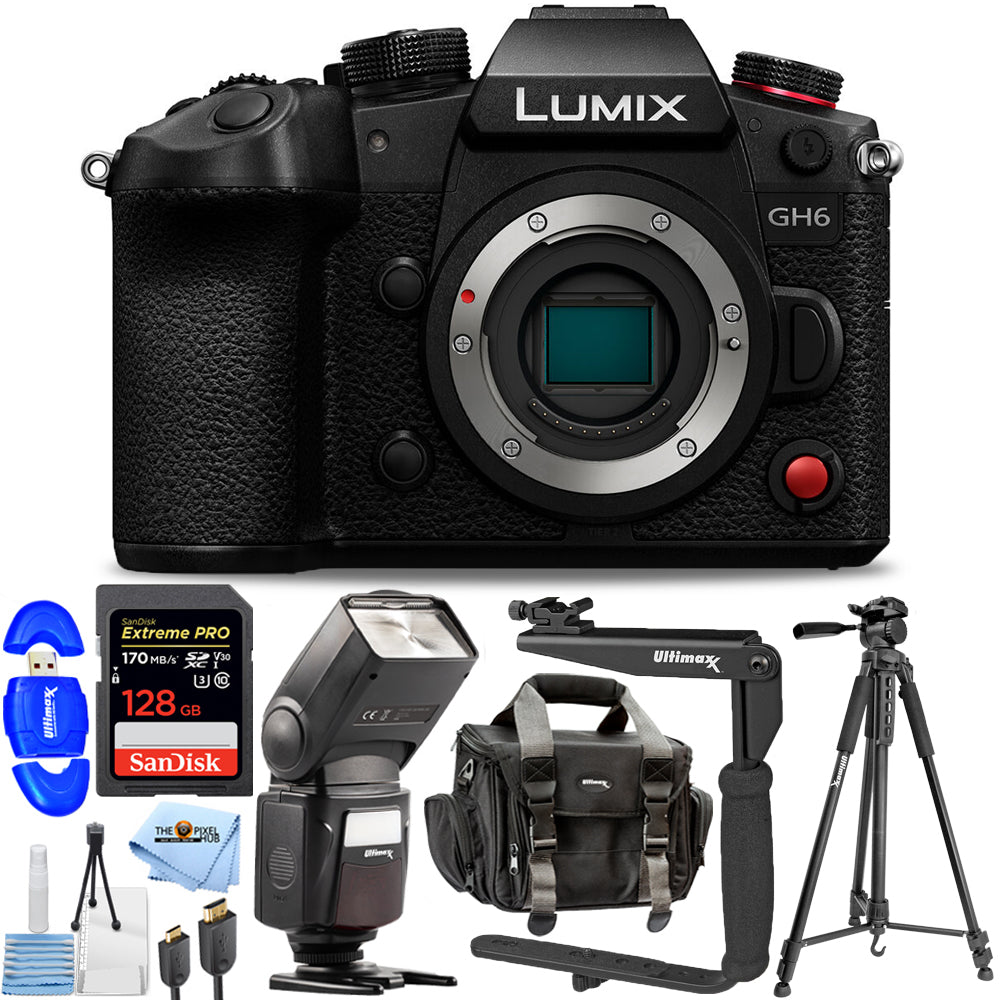 Panasonic Lumix GH6 spiegellose Kamera DC-GH6BODY – 10-teiliges Zubehörpaket