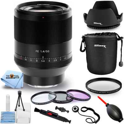 Sony Planar T* FE 50mm f/1.4 ZA Lens SEL50F14Z - 10PC Accessory Bundle