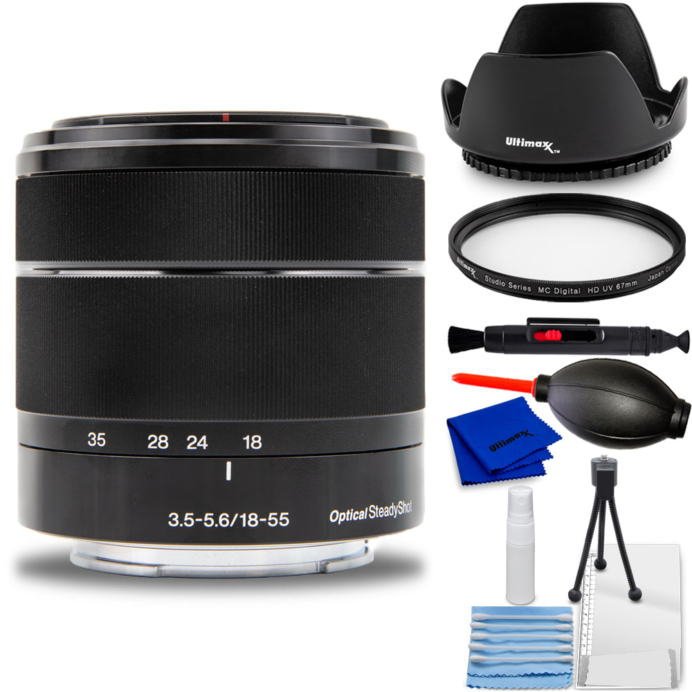 Sony DT 18-55mm f/3.5-5.6 SAM II Lens (Open Box) SAL18552 - 7PC Accessory Bundle