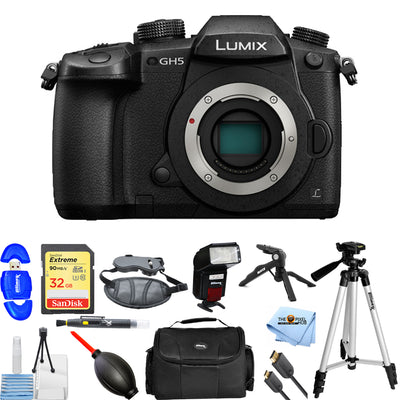 Panasonic Lumix GH5 spiegellose Kamera (Gehäuse) – 12-teiliges Zubehörpaket