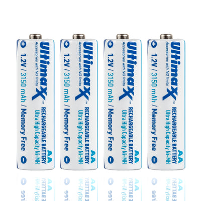 4x AA ULTIMAXX Wiederaufladbare Batterien 3150mAh Ultra High Capacity Ni-MH