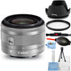 Canon EF-M 15-45mm f/3.5-6.3 IS STM Lens (Silver) 0597C002 - 7PC Accessory Kit Canon
