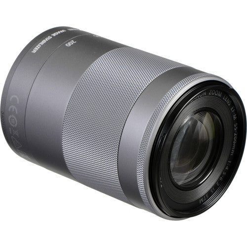 Canon EF-M 55-200mm f/4.5-6.3 IS STM Lens (Silver) 1122C002 - 7PC Accessory Kit