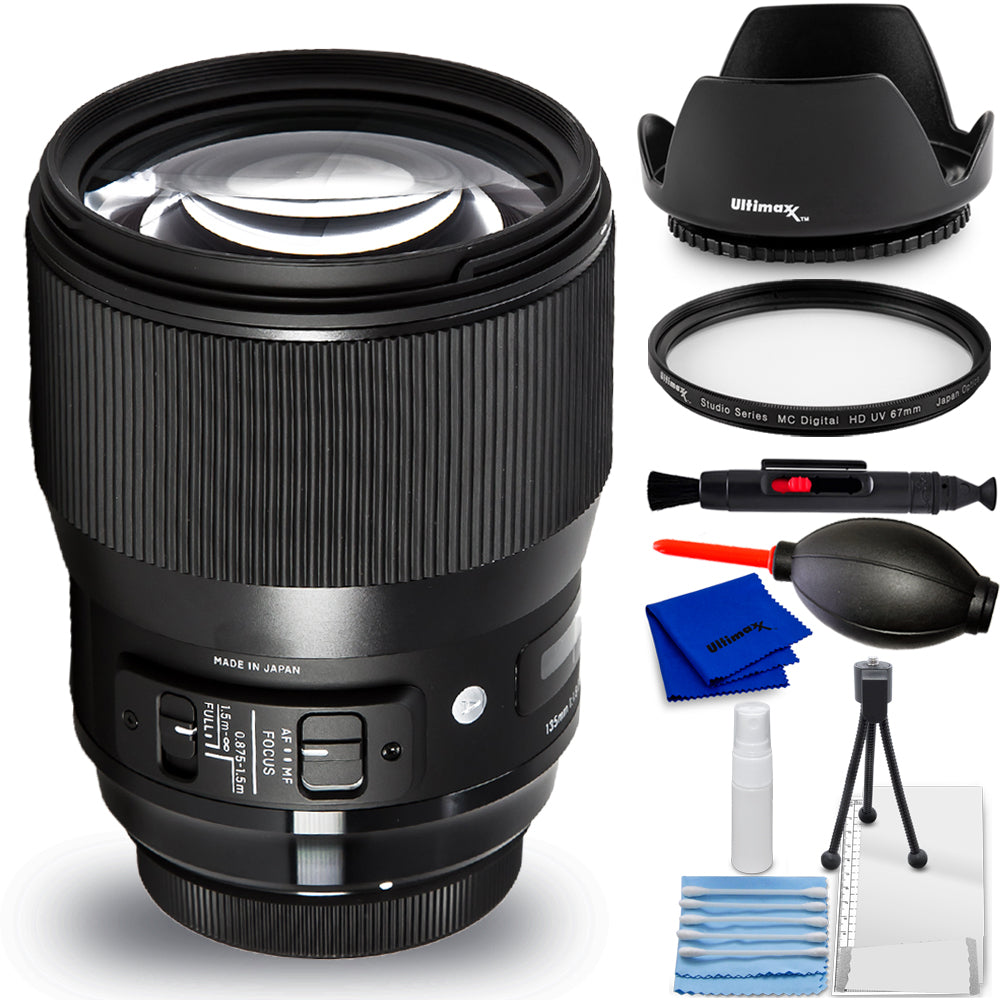 Sigma 135mm f/1.8 DG HSM Art-Objektiv für Canon EF – 7-teiliges Zubehörpaket