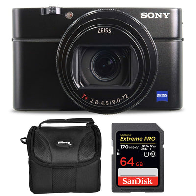 Sony Cyber-shot DSC-RX100 VII Digitalkamera + 64 GB Extreme SD und Gadget-Tasche