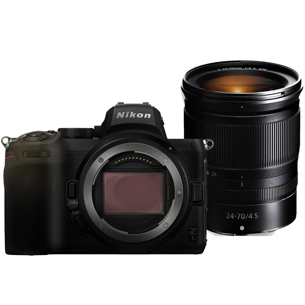 Spiegellose Nikon Z5-Kamera mit 24–70 mm f/4-Objektiv-Kit – 12-teiliges Zubehörpaket