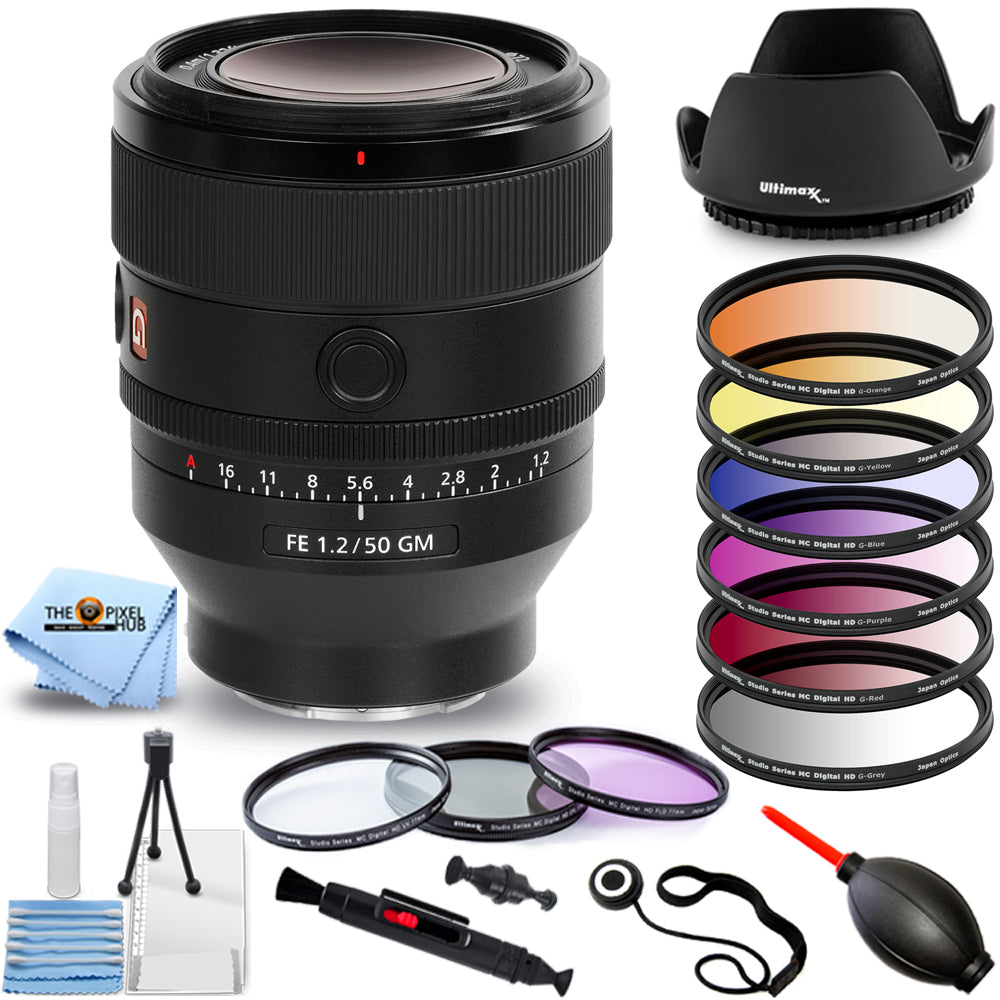 Sony FE 50 mm f/1.2 GM-Objektiv SEL50F12GM – 15-teiliges Zubehörpaket