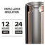 Power Water Bottle Insulated Premium Tumbler with Wireless Charging Power Bank