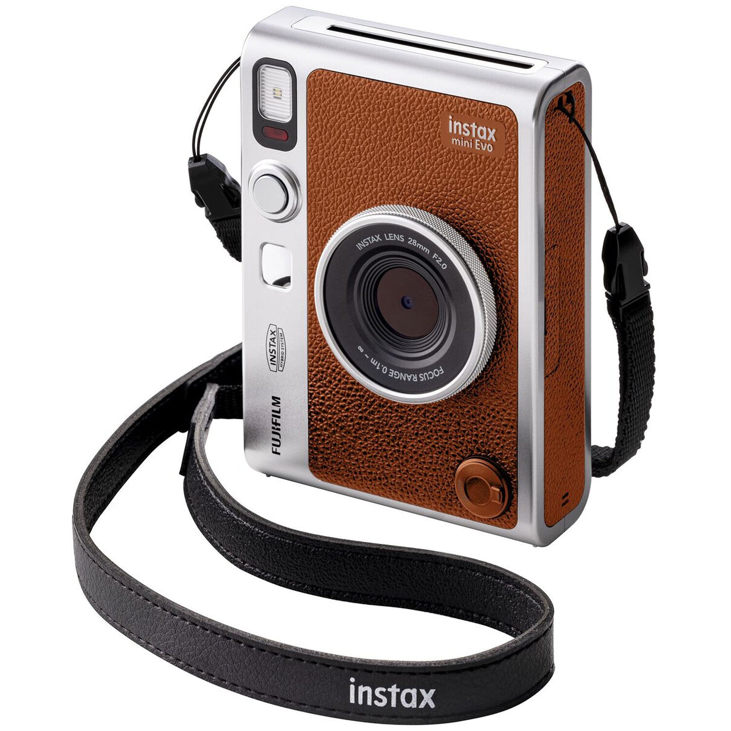 FUJIFILM INSTAX MINI EVO Hybrid-Sofortbildkamera (Braun) 16812534 – 7-teiliges Paket