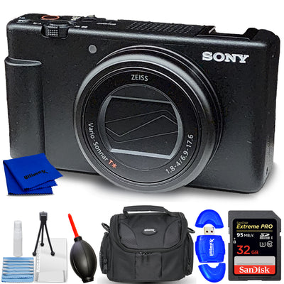 Sony ZV-1 II Digitalkamera (Schwarz) ZV1M2/B - 7-teiliges Zubehörpaket