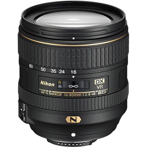 Nikon AF-S DX NIKKOR 16–80 mm 1:2,8–4E ED VR-Objektiv 20055 – 7-teiliges Zubehörpaket