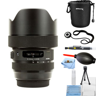 Sigma 14–24 mm f/2,8 DG HSM Art-Objektiv für Canon EF + Objektivtasche-Zubehörpaket