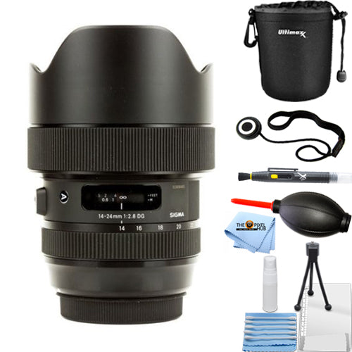 Sigma 14–24 mm f/2,8 DG HSM Art-Objektiv für Nikon F 212955 – Essential Pouch Bundle