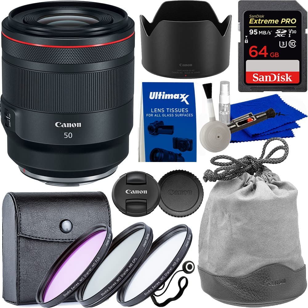 Canon RF 50mm f/1.2L USM Lens 2959C002 - 7PC Accessory Bundle