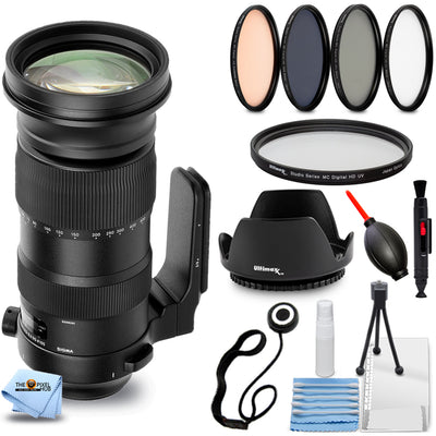 Sigma 60–600 mm f/4,5–6,3 DG OS HSM Sportobjektiv für Canon EF + Filter-Kit-Paket