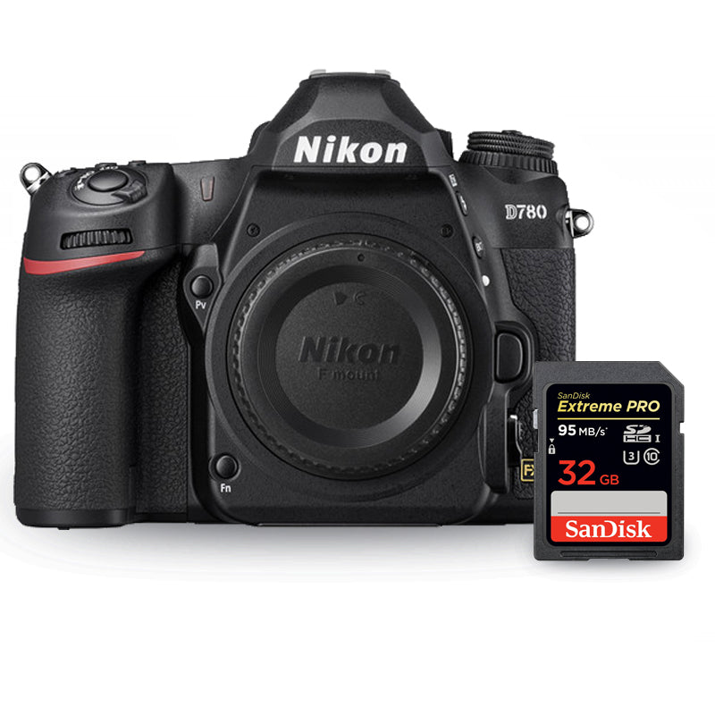 Nikon D780 DSLR-Kamera 1618 (nur Gehäuse) + SanDisk Extreme Pro 32 GB SD