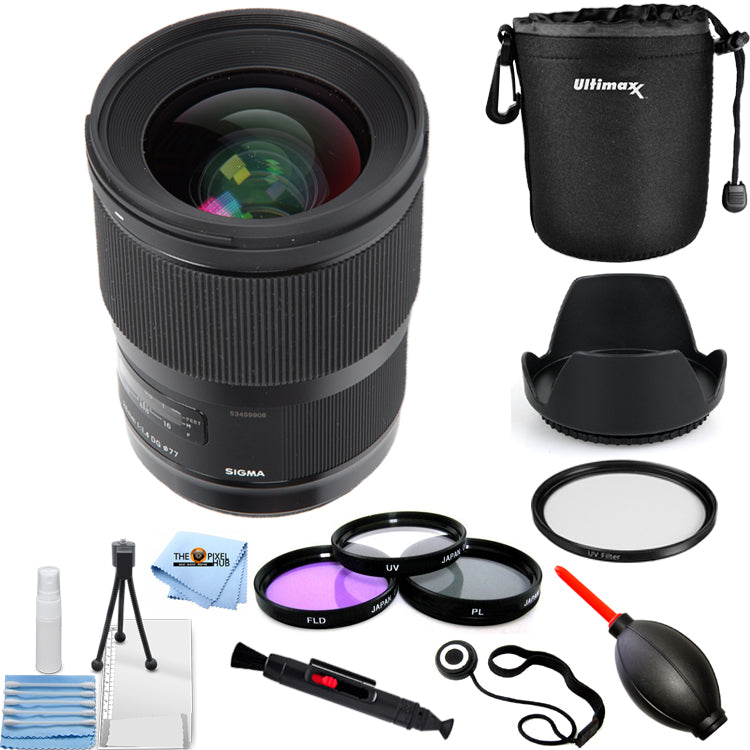 Sigma 28mm f/1.4 DG HSM Art Objektiv für Nikon F Pro Filter Kit Bundle - USA Modell