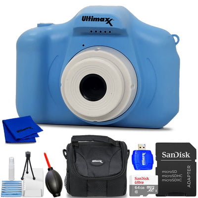 Ultimaxx Digitaler Videorecorder, Kamera (blau), für Kinder und Jugendliche im Alter von 8–12 Jahren, Anfänger, mit Spielen, 32 GB, Micro-SD, Weihnachtsgeschenk