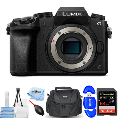 Spiegellose Kamera Panasonic Lumix DMC-G7 (nur Gehäuse) – 7-teiliges Zubehörpaket