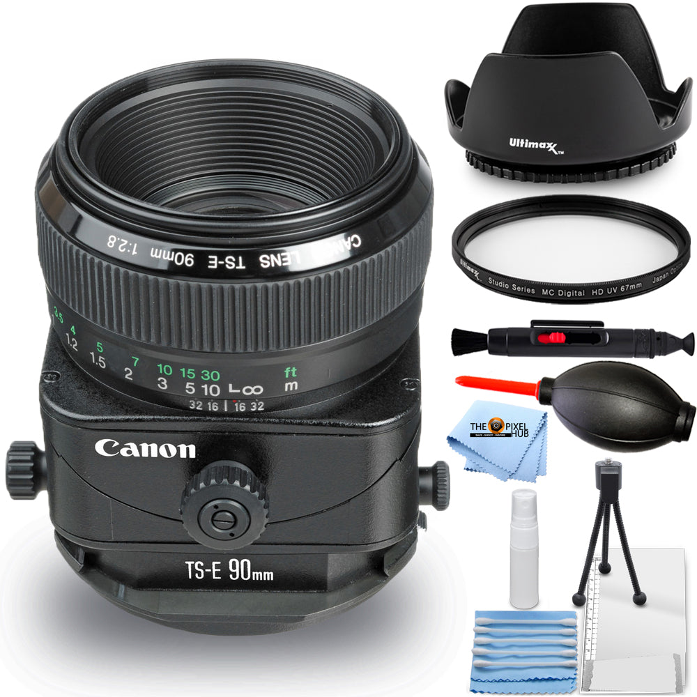 Canon TS-E 90mm f/2.8 Tilt-Shift Lens 2544A003 - 7PC Accessory Bundle