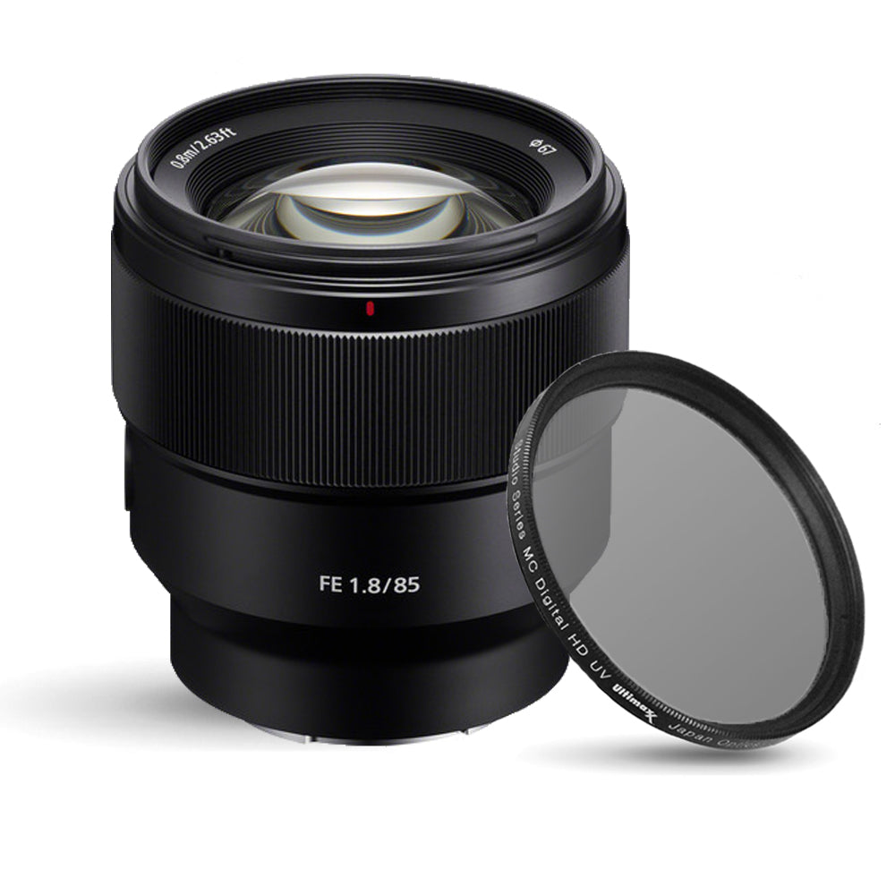 Sony FE 85 mm f/1,8 Objektiv SEL85F18 + 67 mm UV-Ultraviolettfilter