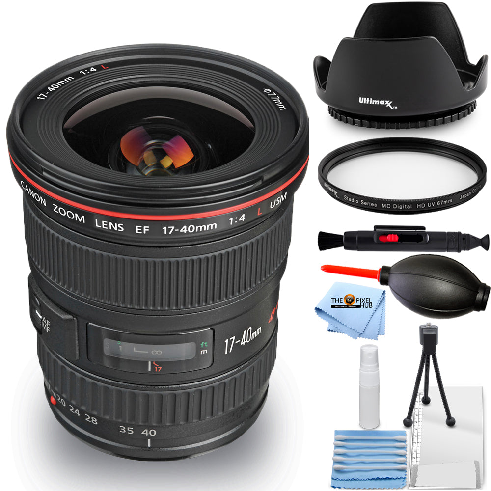 Canon EF 17-40mm f/4L USM Lens 8806A002 - 7PC Accessory Bundle