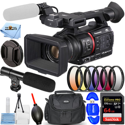 Panasonic AG-CX350 4K-Camcorder + 64 GB + 6-teiliges Filter-Kit + Mikrofon-Paket