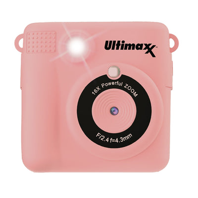 Ulitmaxx Kids Sofortbild-Digitalkamera (Pink) mit 64 GB Micro SD und 3 Rollen Papier