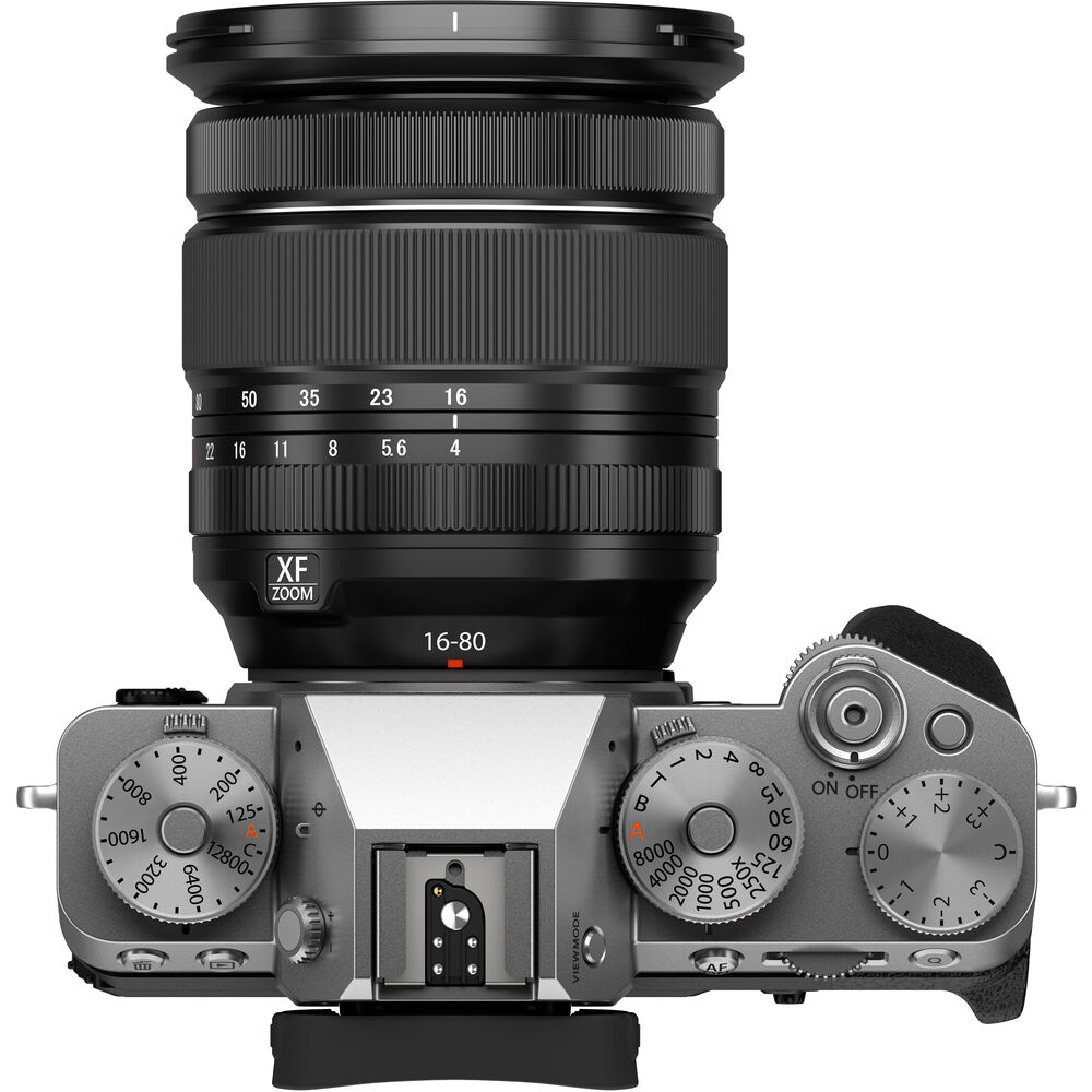 FUJIFILM X-T5 spiegellose Kamera mit 16-80-mm-Objektiv, Silber – 14-teiliges Zubehörpaket