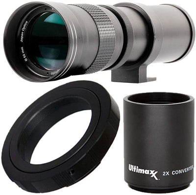 Ultimaxx 420-800 mm/840-1600 mm f/8 Telezoomobjektiv für Canon 90D 80D 70D 77D