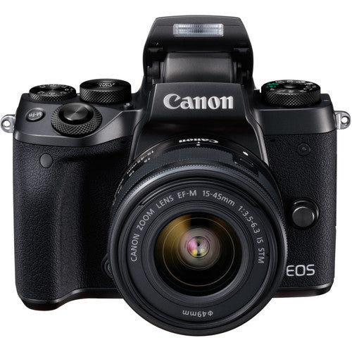 Canon EOS M5 spiegellose Digitalkamera mit 15-45-mm-Objektiv – 12-teiliges Zubehörpaket