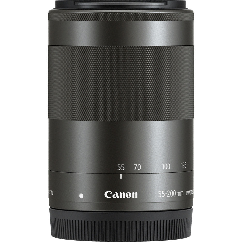 Canon EF-M 55-200mm f/4.5-6.3 IS STM Lens (Black) 9517B002 - 7PC Accessory Kit