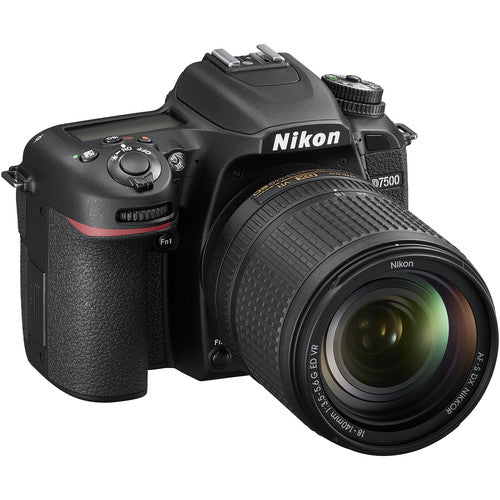 Nikon D7500 DSLR-Kamera mit 18-140-mm-Objektiv + 64 GB + Blitz + Stativpaket