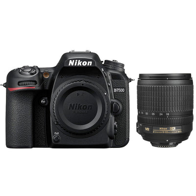 Nikon D7500 DSLR mit AF-S VR NIKKOR 18–105 mm VR-Objektiv